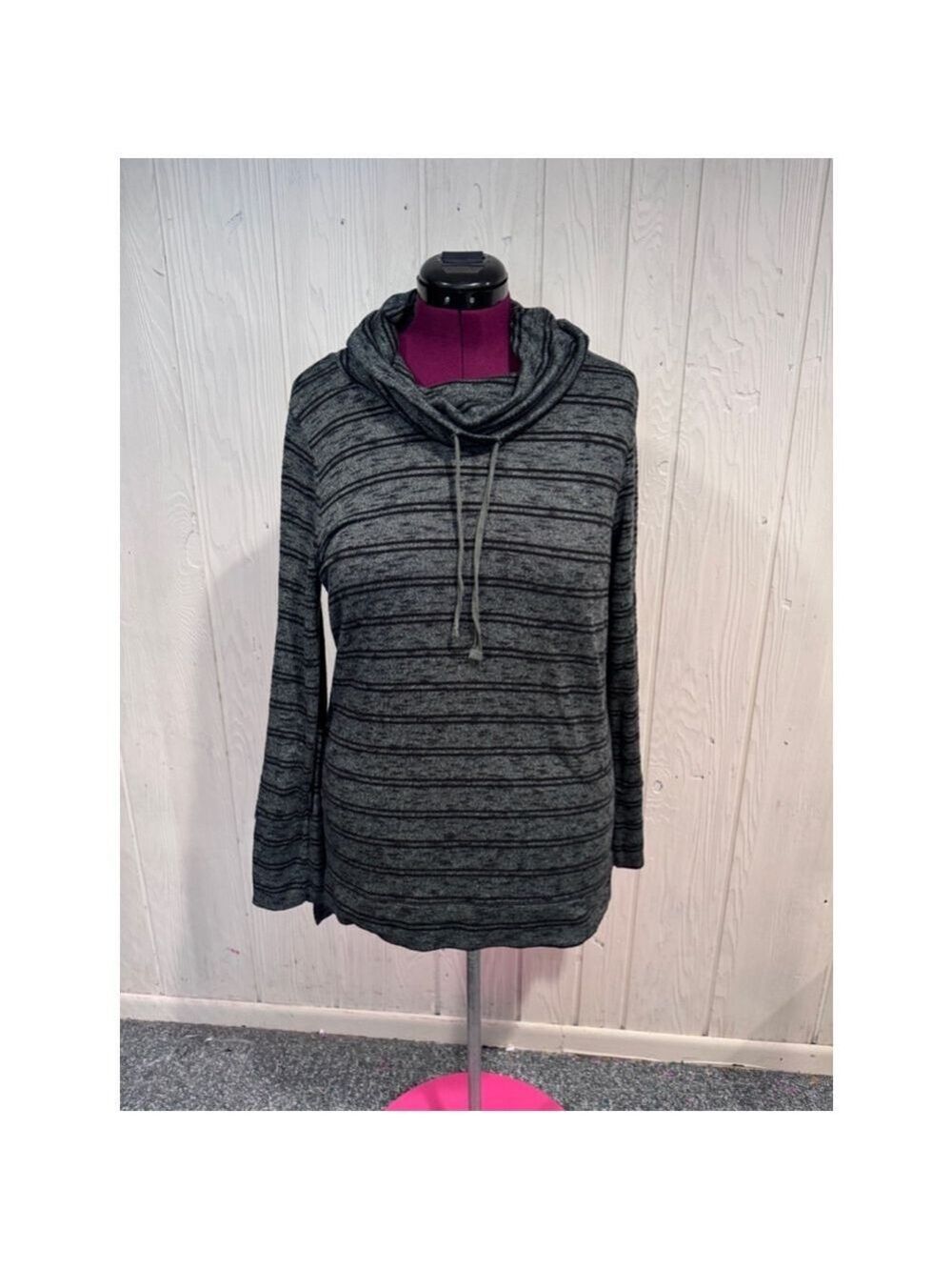 Olive and Oak Striped Long Sleeve Shirt Green Black XL
